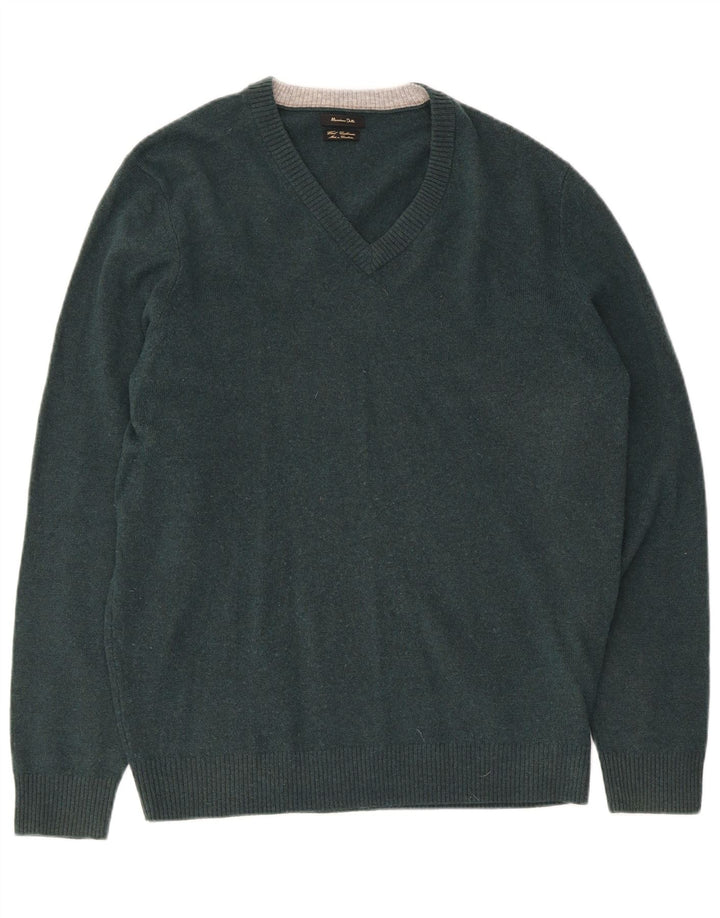 Massimo Dutti Hombre Jersey Cuello Pico Large Lana Verde