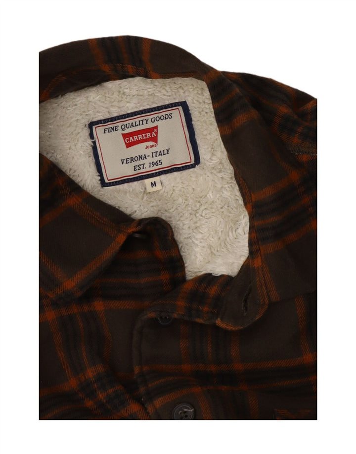Camisa de franela de leñador Carrera para hombre, cuadros marrón medio