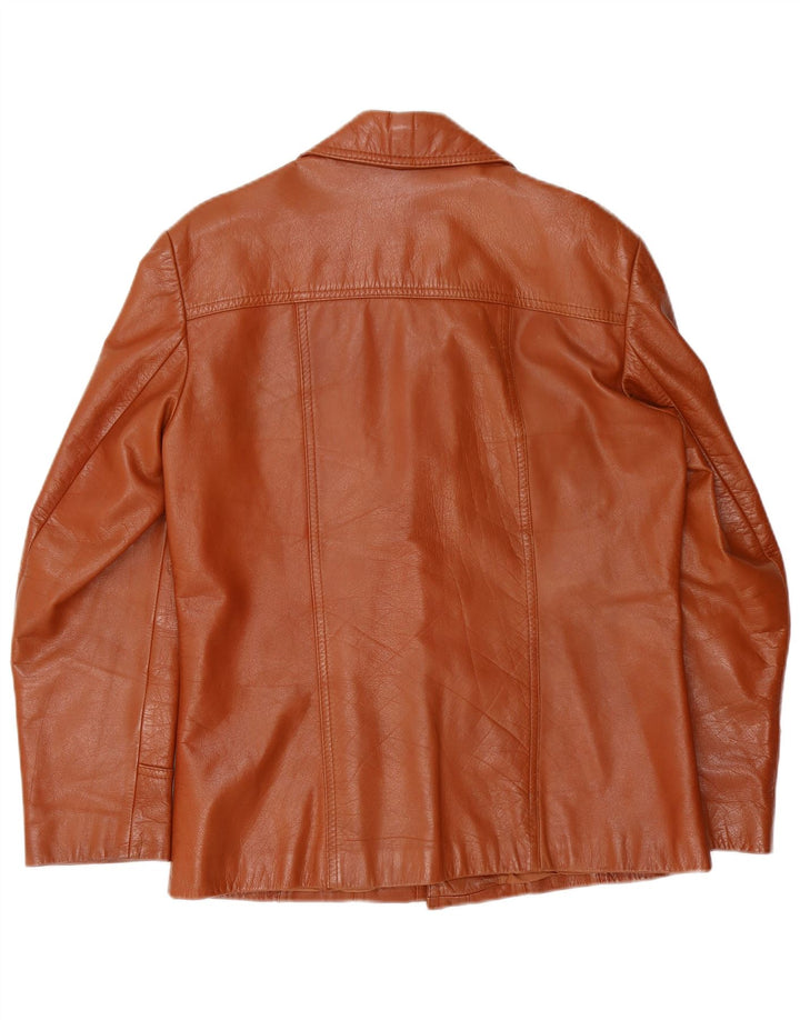 Chaqueta de cuero vintage para hombre Reino Unido 38 Marrón medio