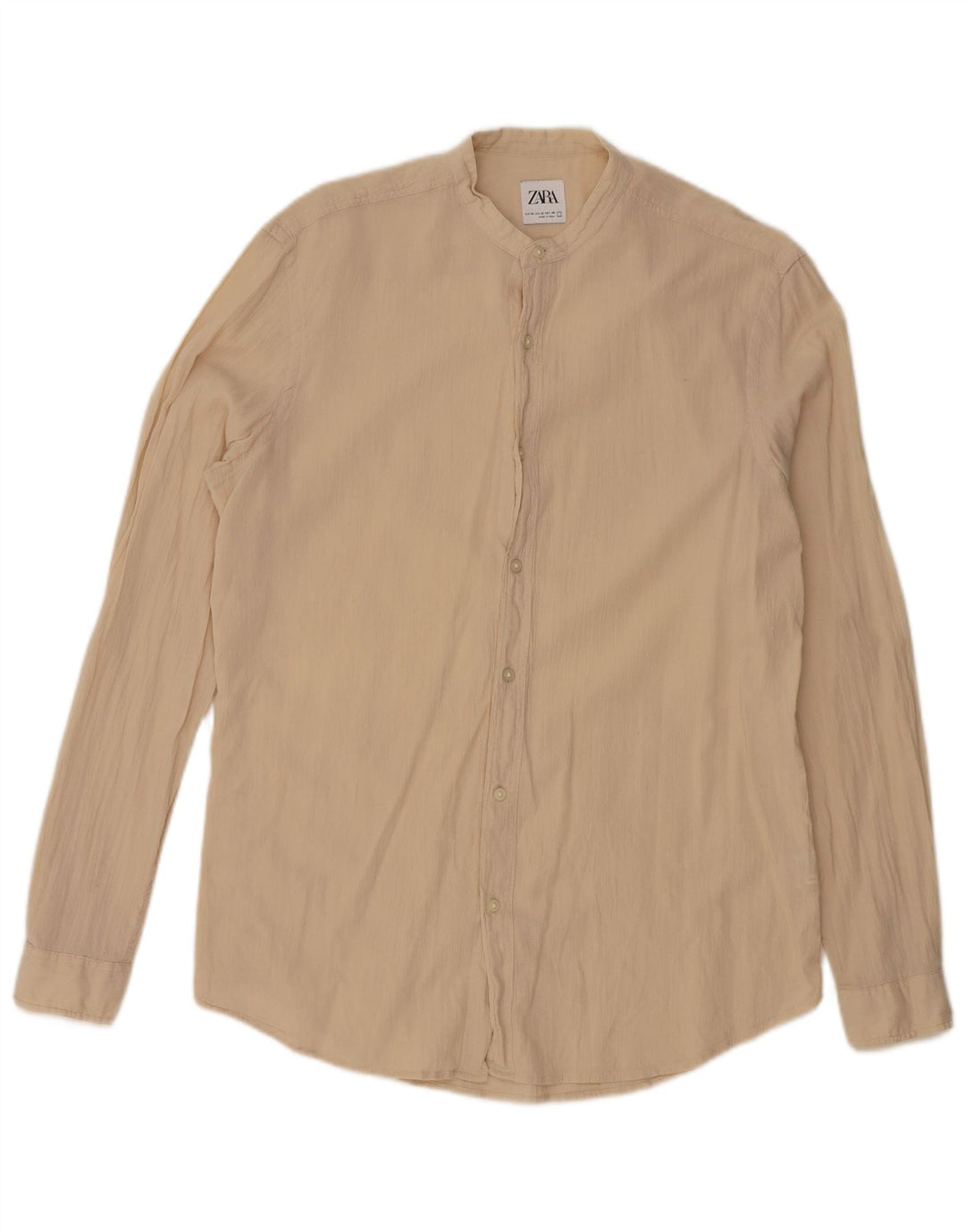 Camisa ZARA Hombre Algodón Beige Medio