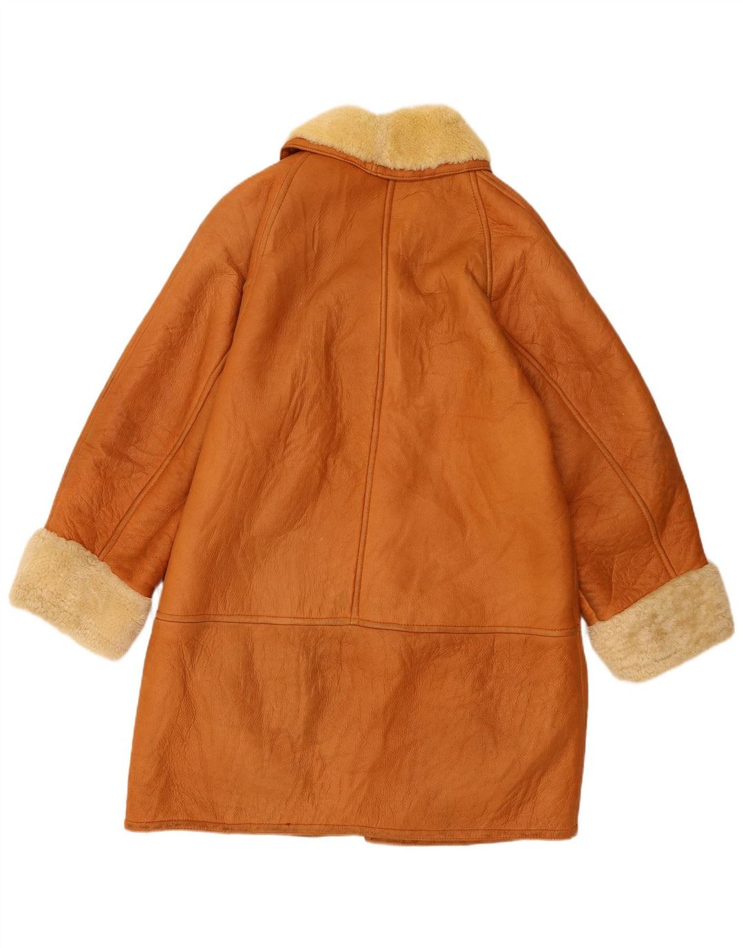 Trussardi Abrigo de piel de oveja para mujer ES 40 XL Cuero beige