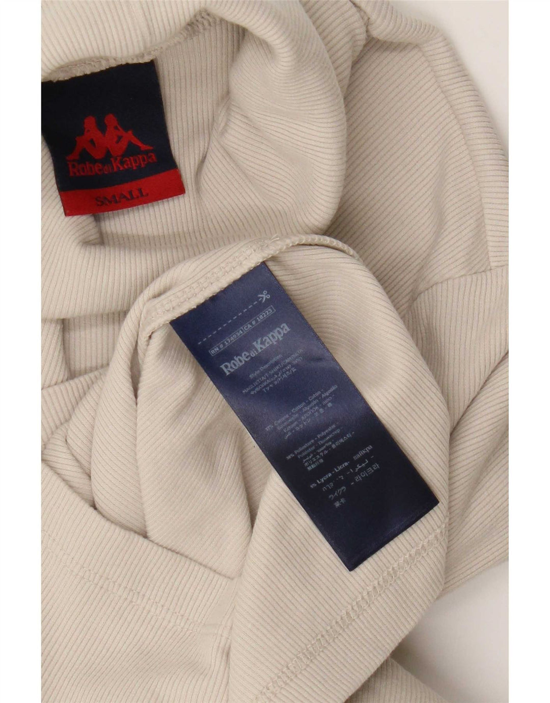 Kappa Mujer Top Manga Larga UK 10 Small Beige Algodón