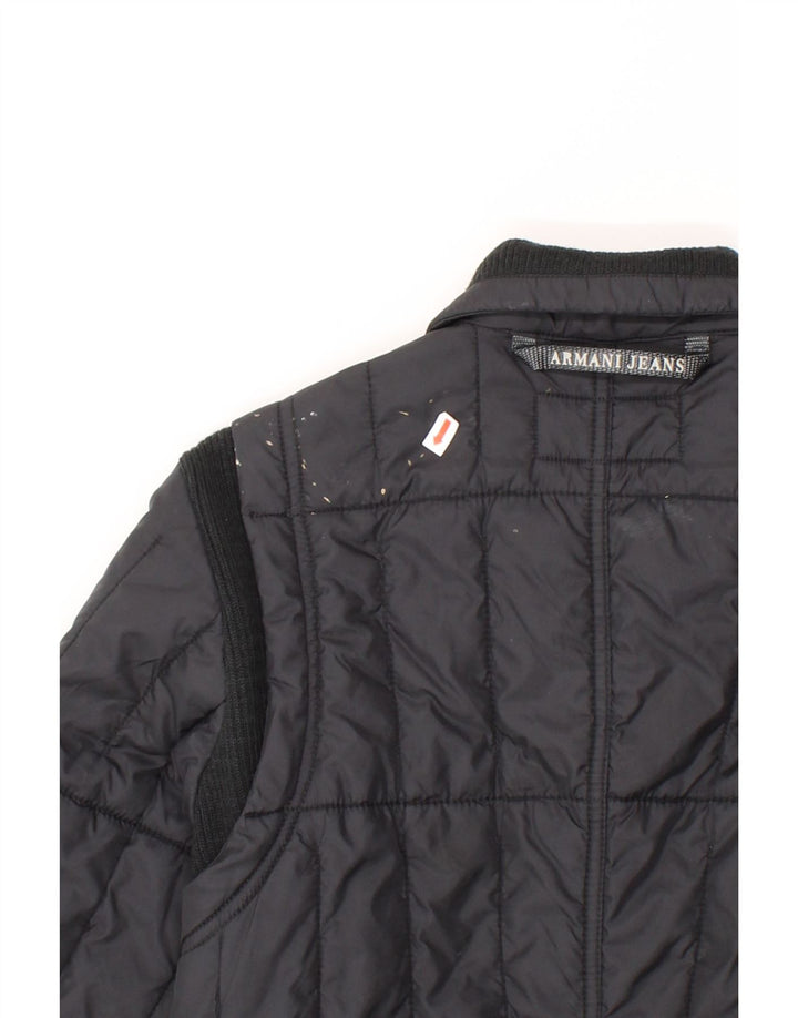 ARMANI JEANS Womens Padded Coat UK 10 Small Black Polyamide Vintage Armani Jeans and Second-Hand Armani Jeans from Messina Hembry 
