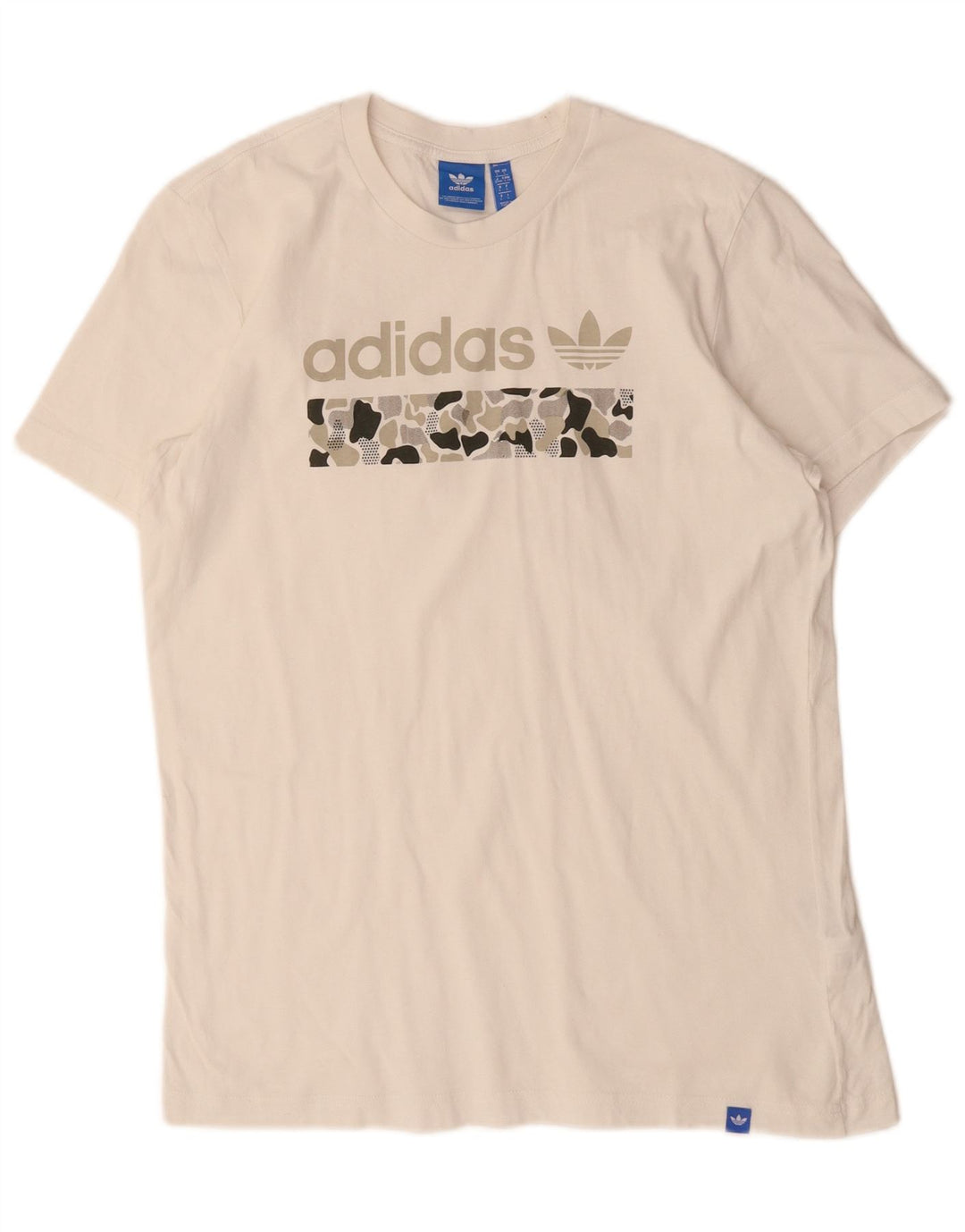 Adidas - Camiseta gráfica para hombre, talla grande, algodón blanco