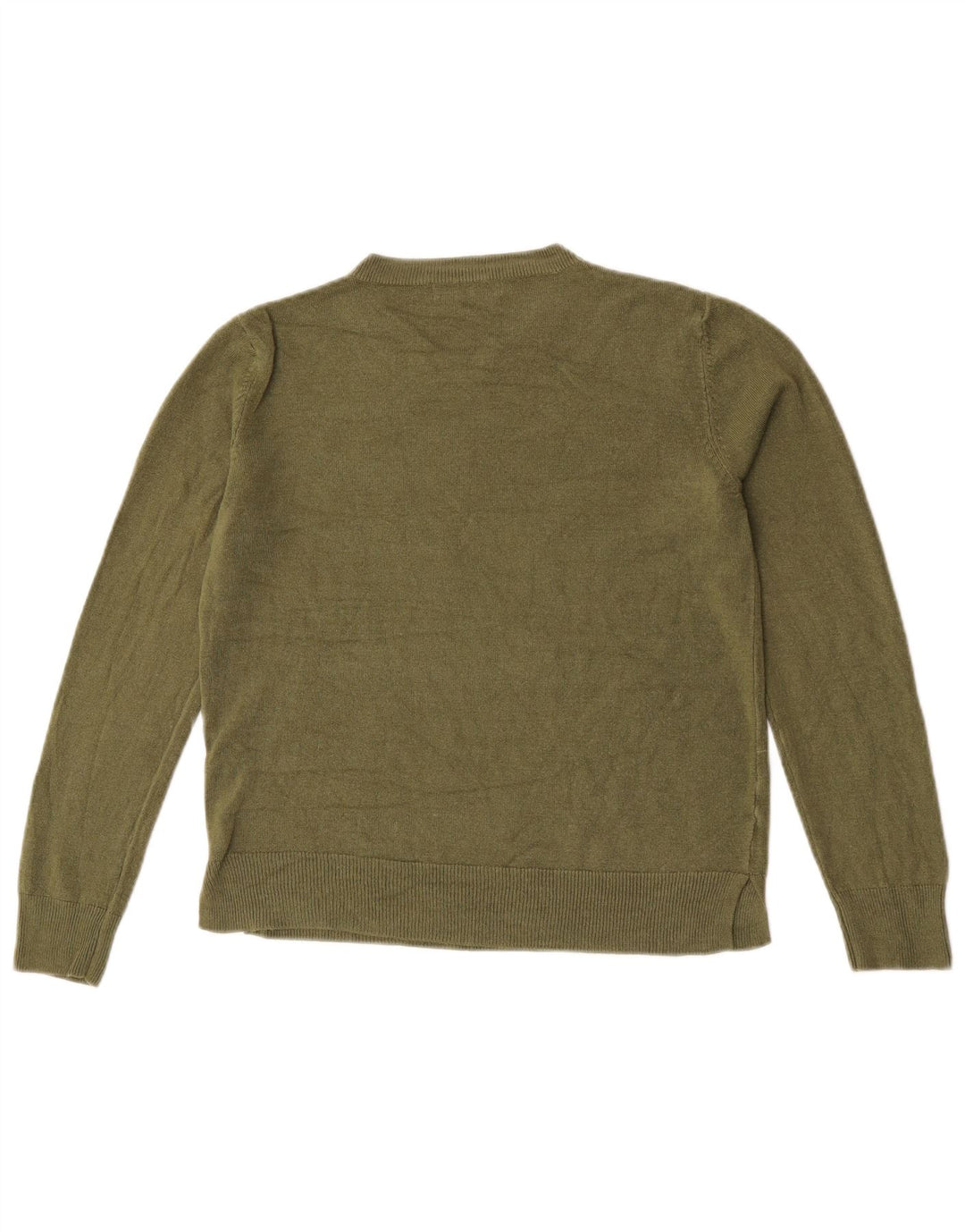 Marks & Spencer Suéter de cuello redondo para mujer UK 12 Acrílico caqui mediano