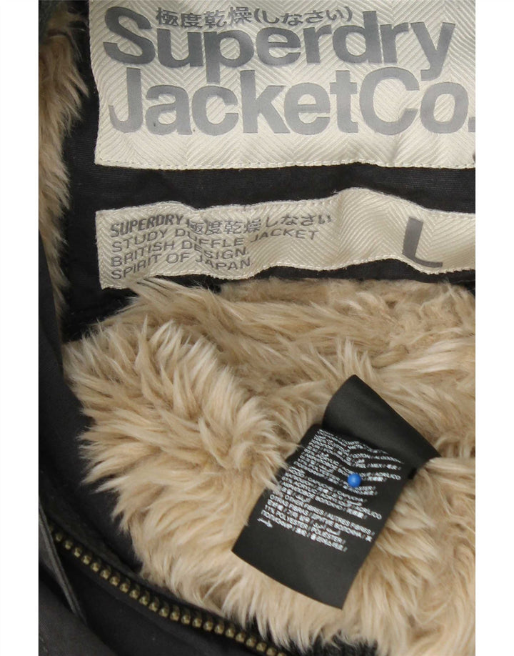 Superdry Chaqueta Bomber Con Capucha Para Mujer UK 46 Grande Gris Algodón