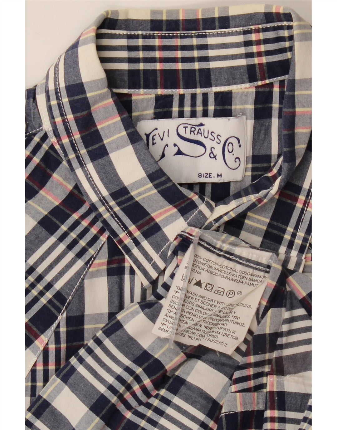 Camisa LEVI'S Hombre Mediana Azul Marino Cuadros Algodón