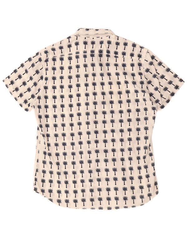 Scotch & Soda Camisa de manga corta para hombre XL Off White Floral Hawaiian