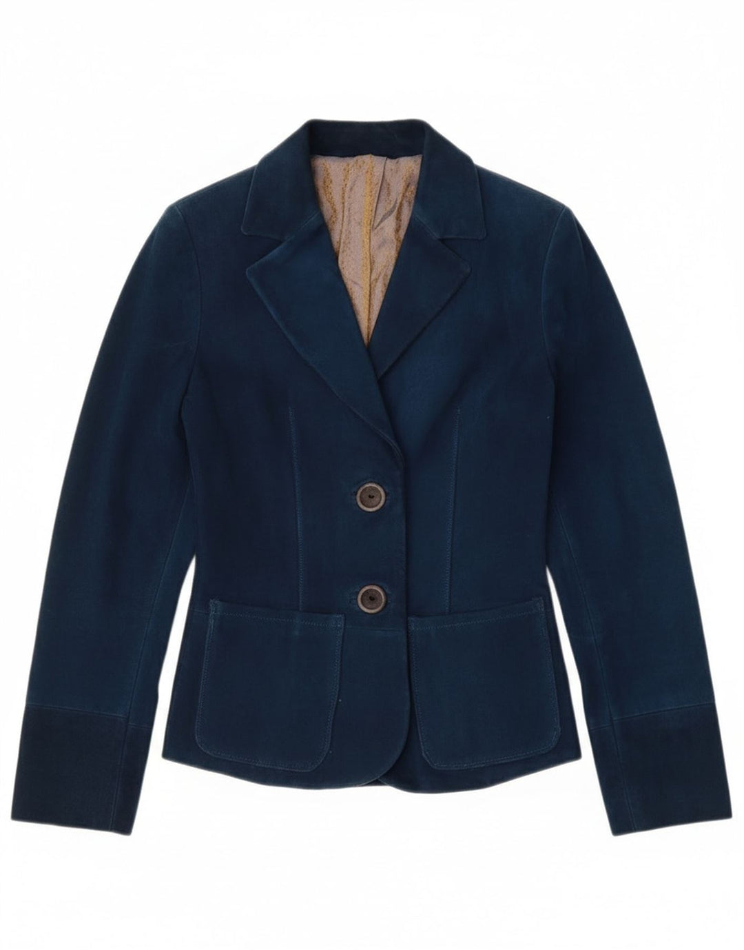 Vintage mujer 2 botones Blazer chaqueta Reino Unido 4 XS azul marino