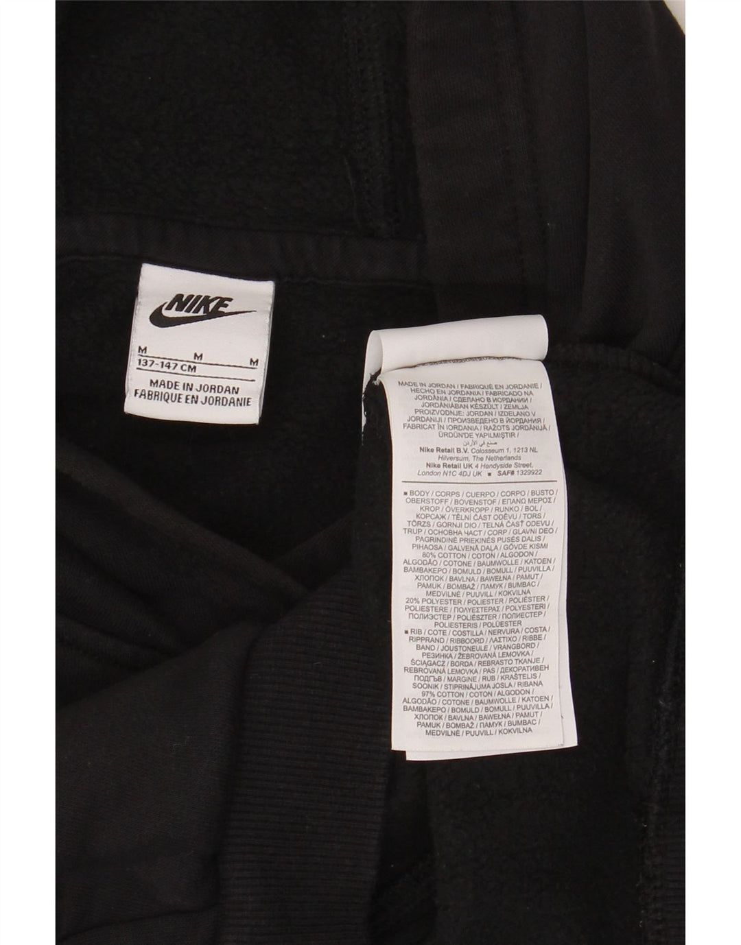 Nike - Sudadera con capucha para niño (10-11 años), talla mediana, algodón negro