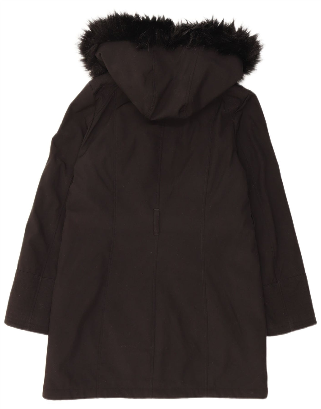 Dkny Parka con capucha para mujer UK 10 Small Poliéster negro