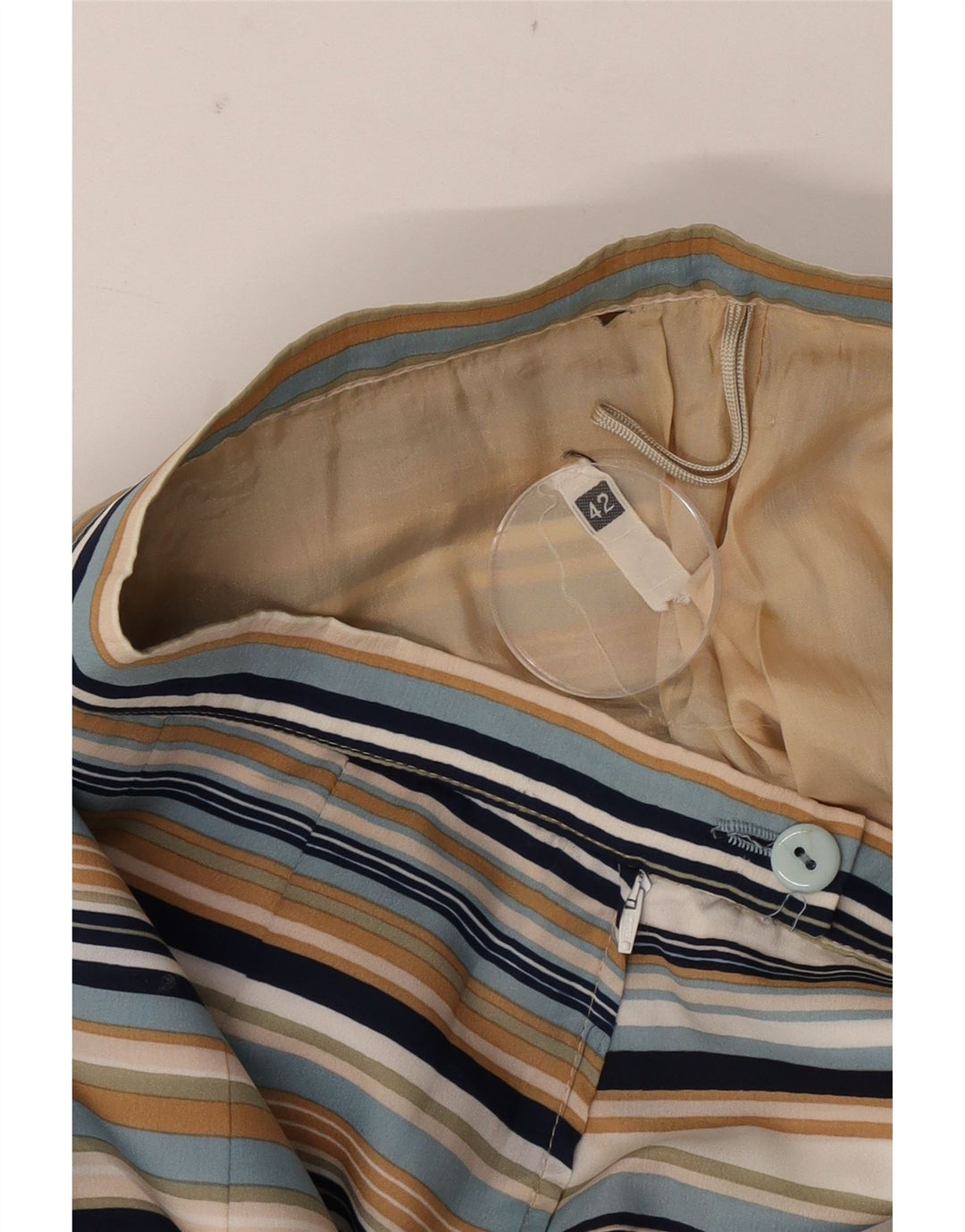 Falda plisada vintage para mujer IT 42 Mediana W26 Rayas multicolores