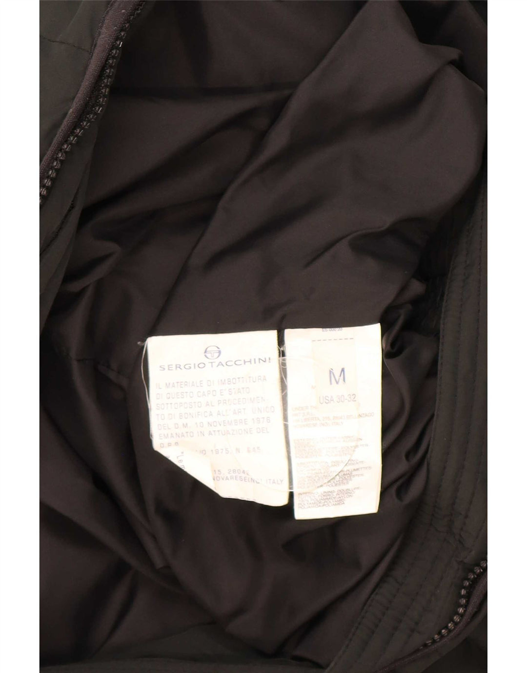 Sergio Tacchini Chaqueta acolchada con gráfico para hombre UK 38 Mediano Poliéster negro