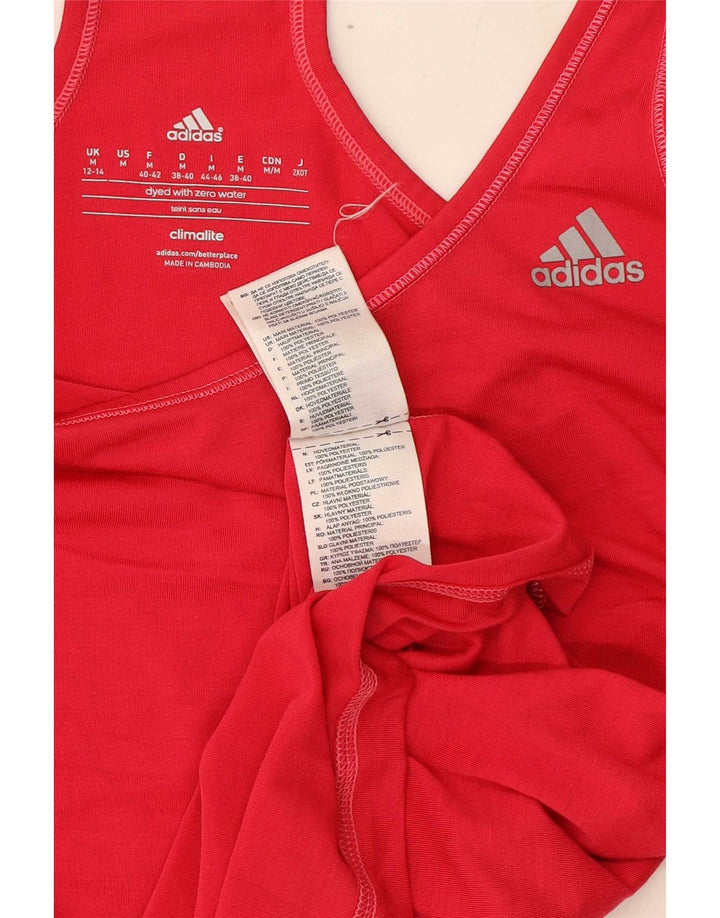 Adidas Mujer Climalite Chaleco Top UK 12/14 Medio Rosa Poliéster