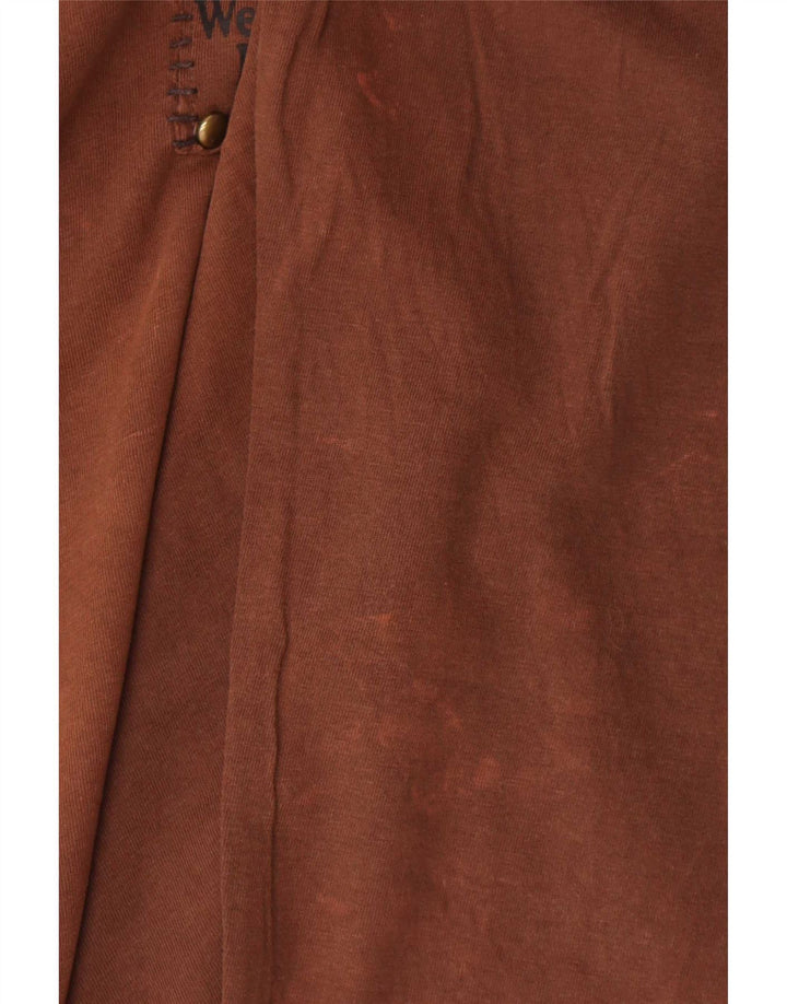 Bromfield Mens Top Manga Larga 2XL Algodón Marrón