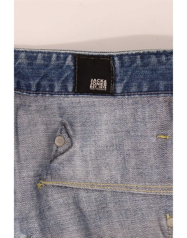 Jack & Jones Vaqueros recortados desgastados estilo cargo para hombre W30 L25 Azul