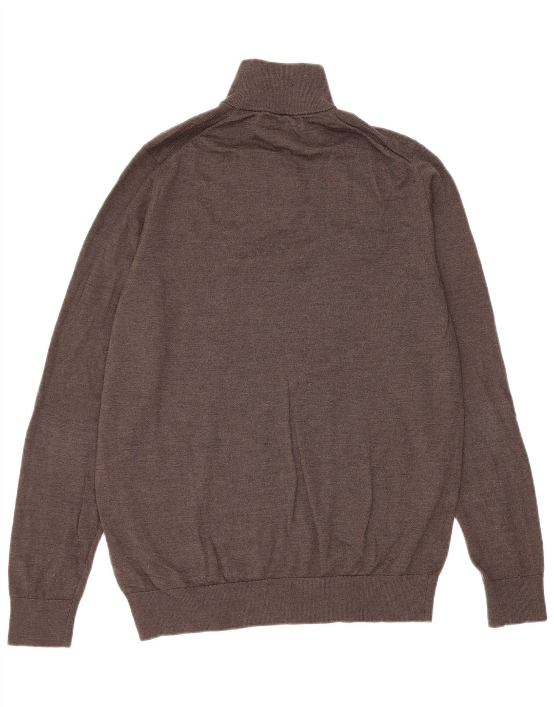 Marks & Spencer Suéter tipo jersey con cuello con cremallera y autógrafo para hombre, talla grande, marrón