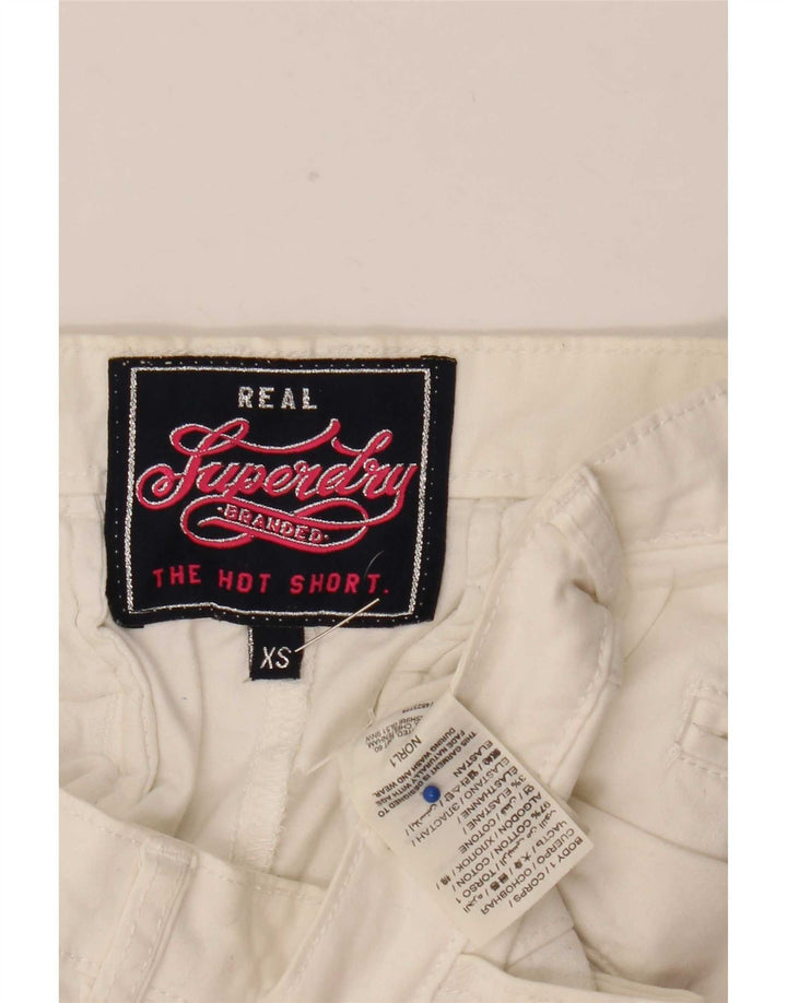 Superdry Hot Pants Mujer XS W27 Algodón Blanco