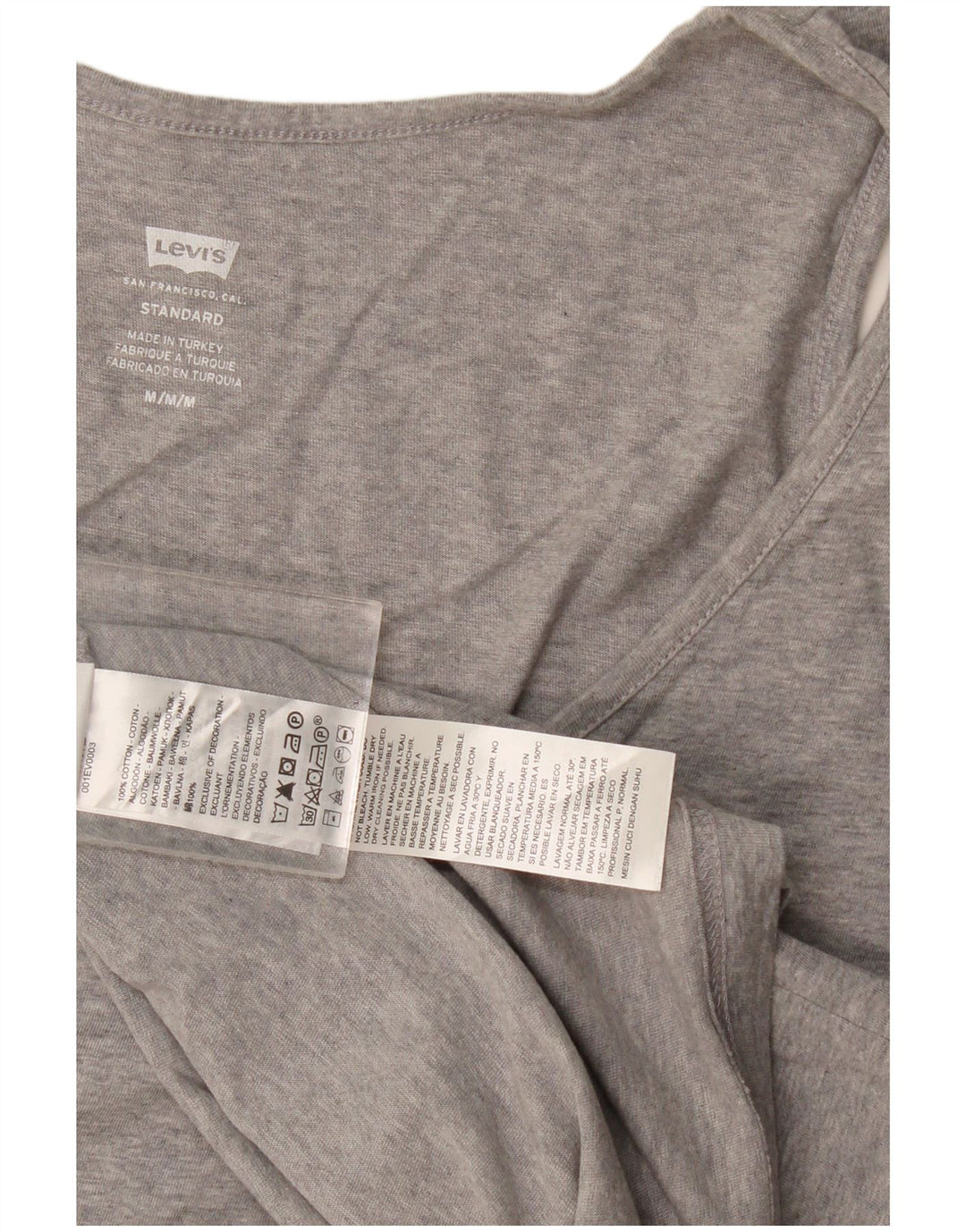 Levi's Camiseta sin mangas estándar para hombre de algodón moteado en gris medio