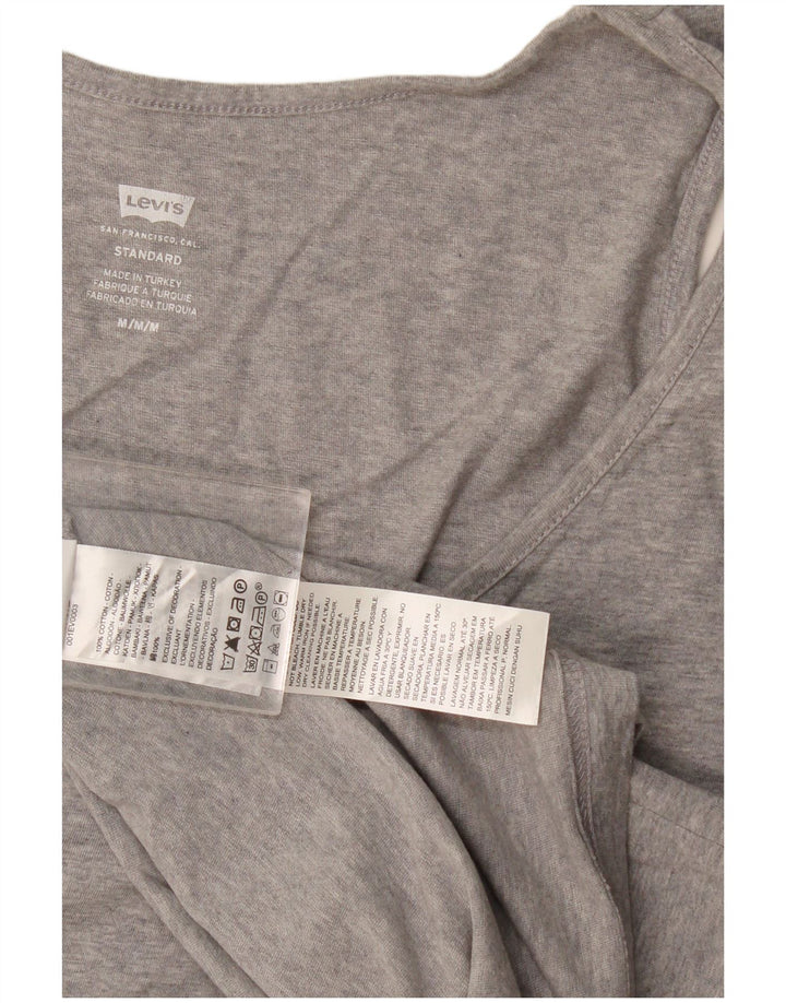 Levi's Camiseta sin mangas estándar para hombre de algodón moteado en gris medio