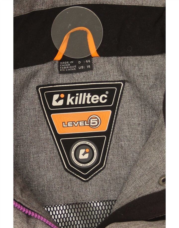 Killtec Chaqueta cortavientos con capucha para mujer IT 44 Gris medio Colorblock