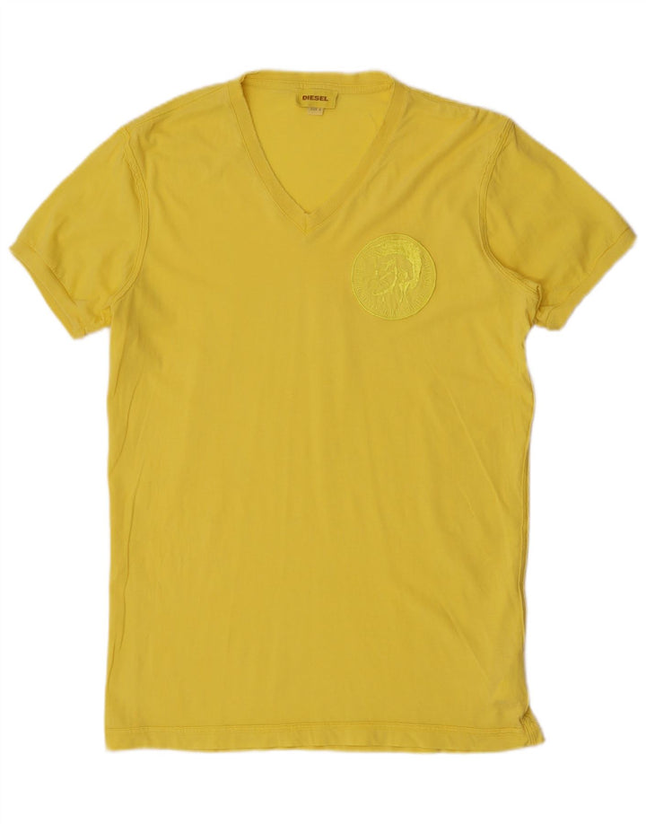 Diesel Hombre Camiseta Gráfica Top Grande Algodón Amarillo