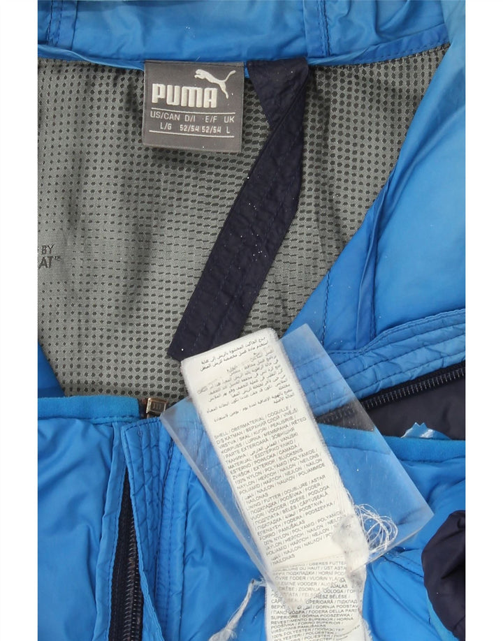 Puma Chaqueta acolchada con capucha para hombre UK 40 Large Nylon azul marino