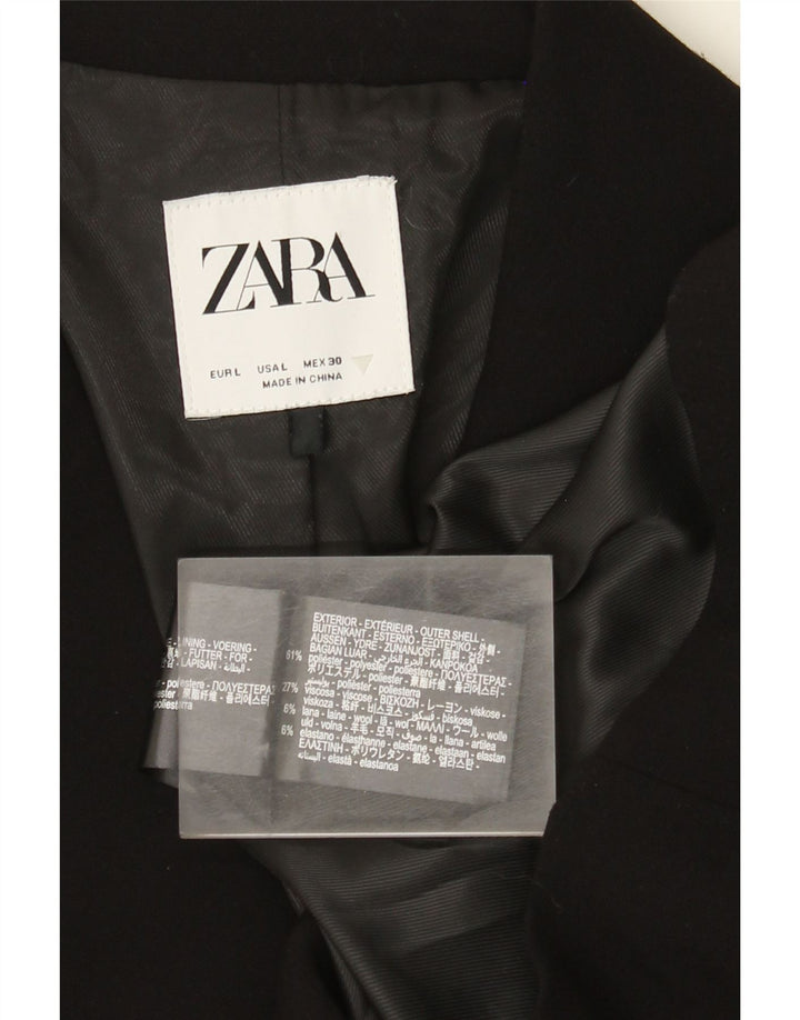 Zara Chaqueta Blazer De 1 Botón Para Mujer UK 46 Grande Poliéster Negro
