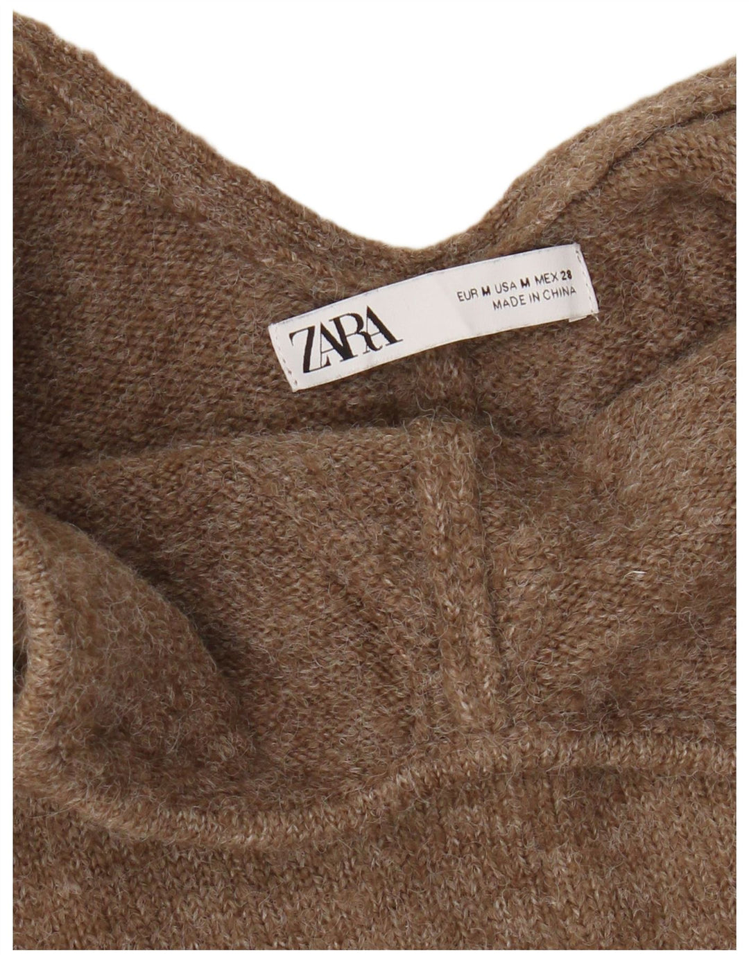 Zara Mujer Mono De Punto Sin Mangas UK 42 Marrón Medio