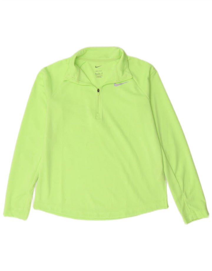 Nike - Chándal Dri Fit con cremallera y cuello para niños, 13-14 años, verde