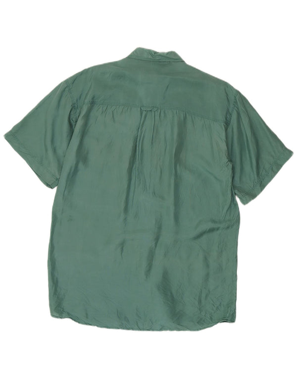 Camisa Vinci Hombre Manga Corta Small Seda Verde