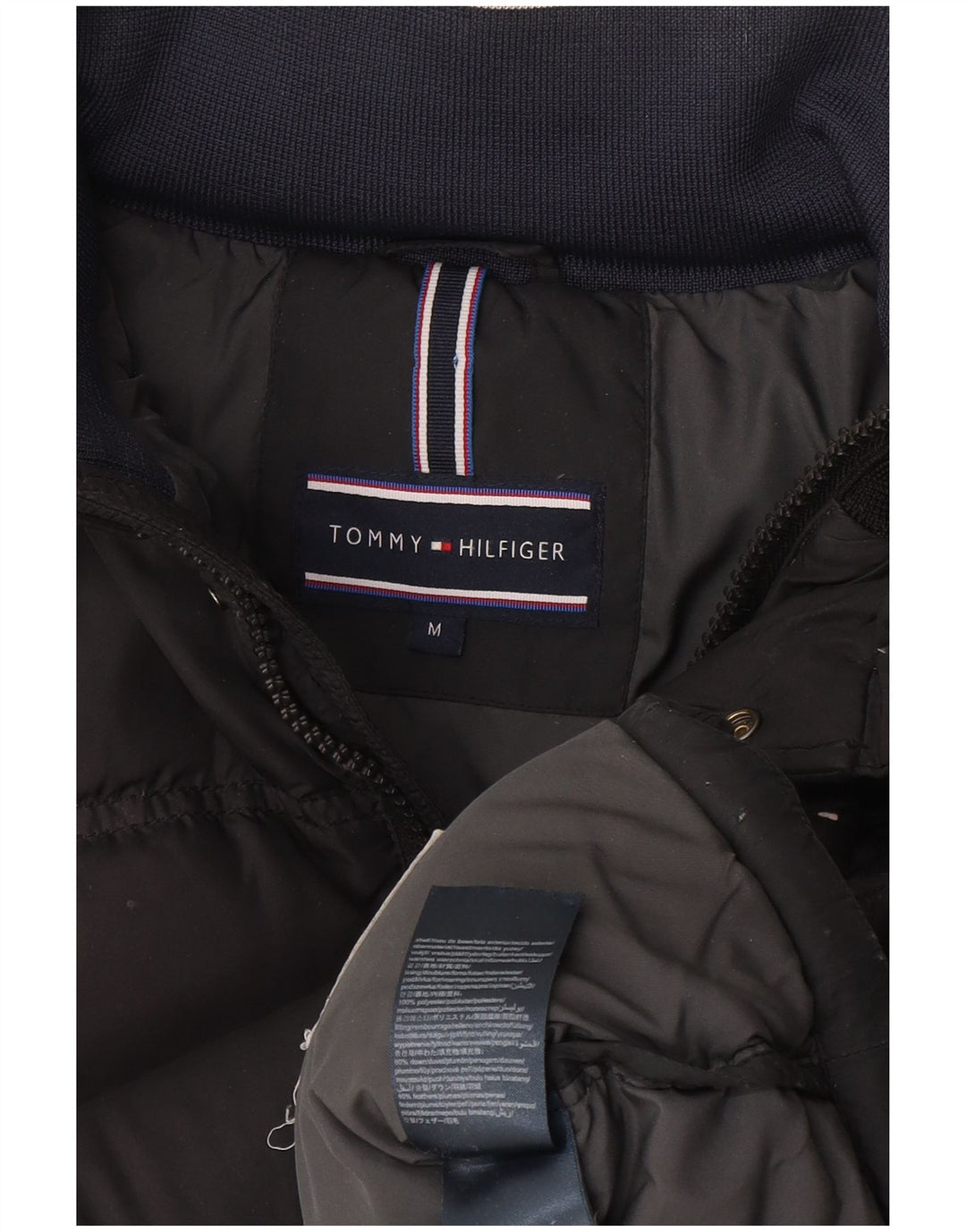 Tommy Hilfiger Chaqueta acolchada con capucha para hombre UK 38 Algodón gris medio