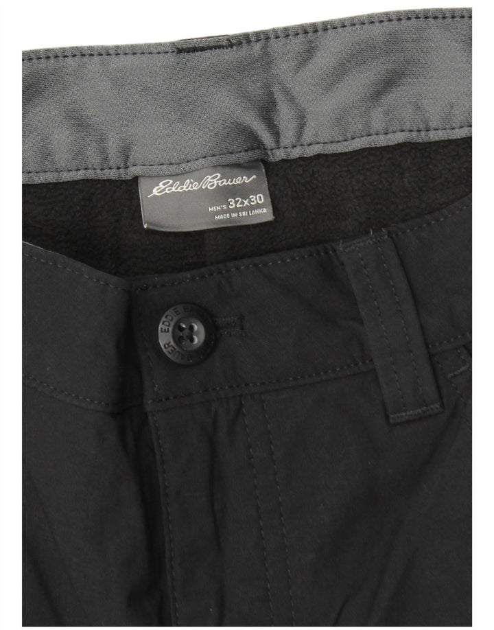 EDDIE BAUER Pantalón cargo recto para hombre W32 L30 Nylon negro
