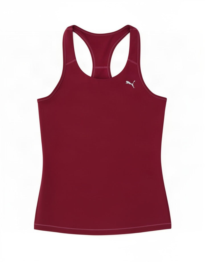 Puma Mujer Chaleco Top UK 12 Medio Borgoña Poliéster