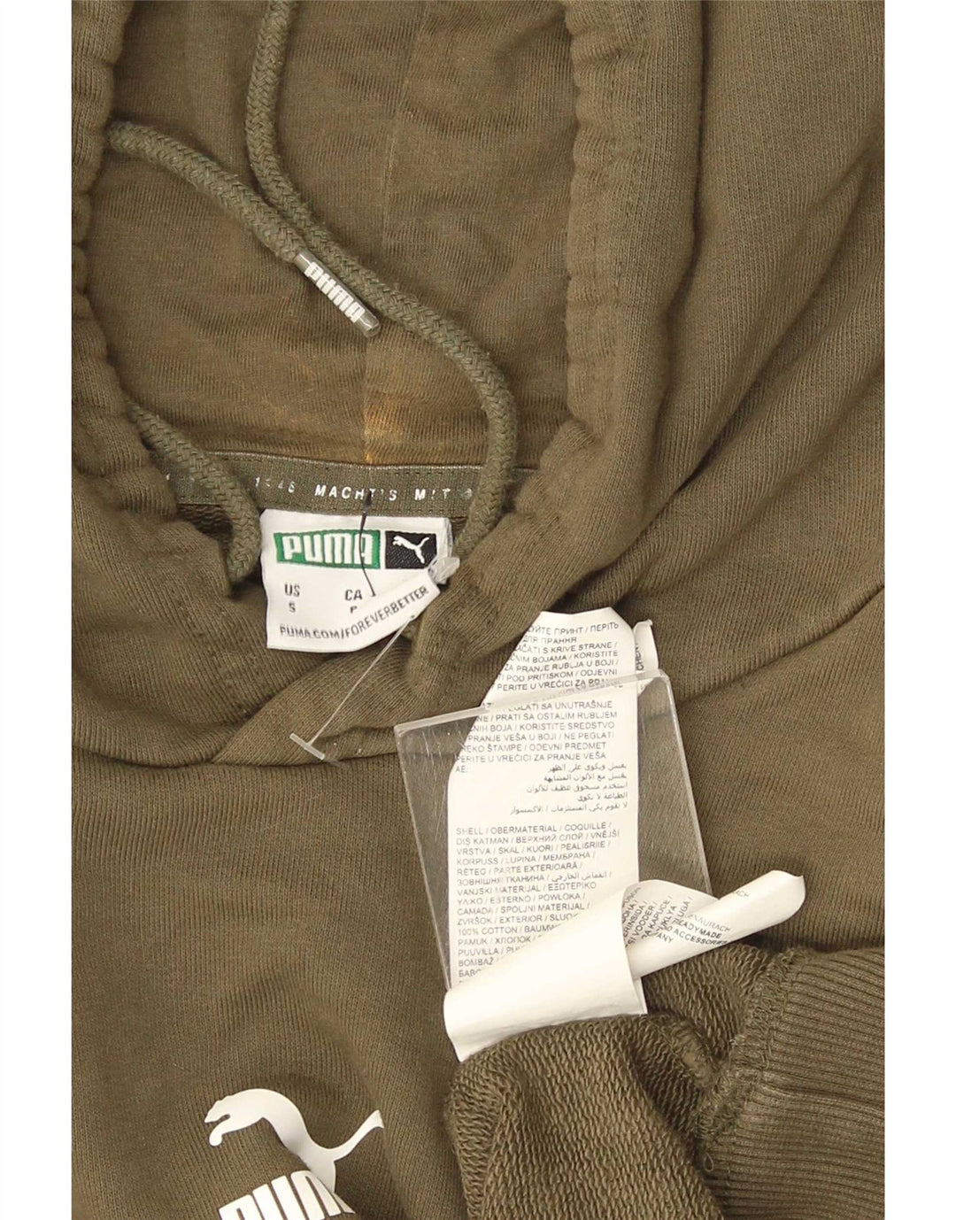 Puma Hombre Sudadera con Capucha Jumper Small Caqui Algodón