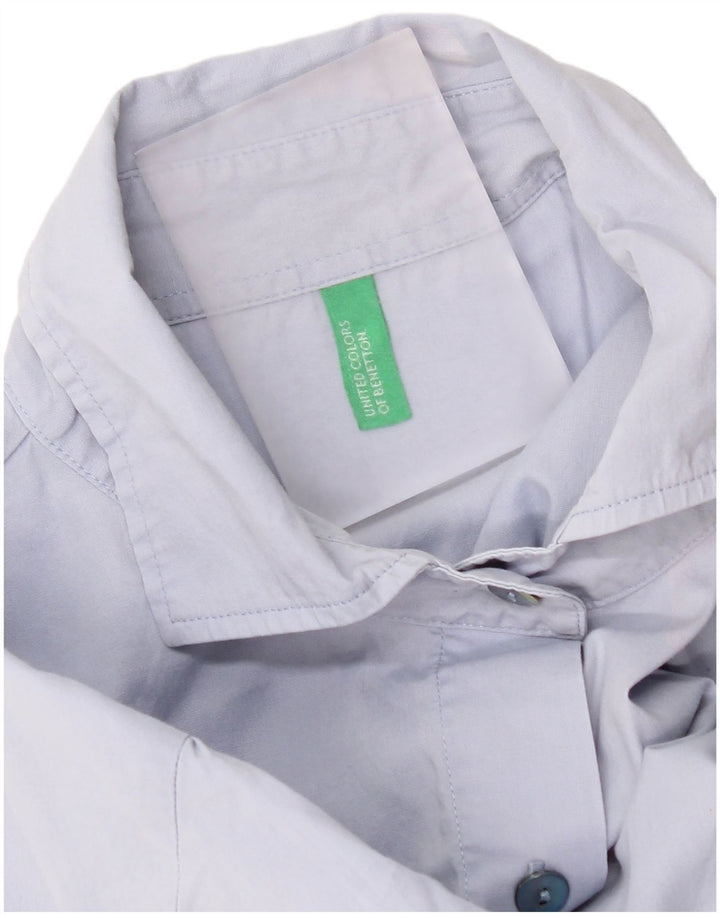 Benetton Camisa De Manga Corta Mujer ES 42 Azul Medio