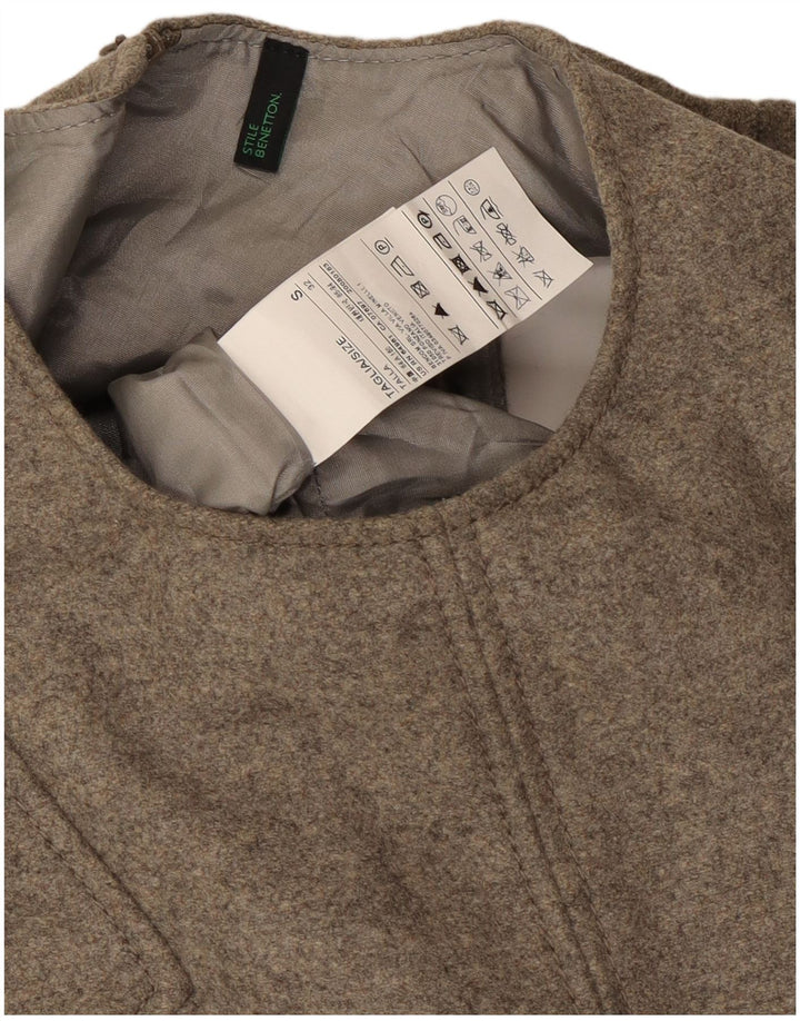 Benetton Vestido Recto Sin Mangas para Mujer ES 40 Pequeño Lana Gris
