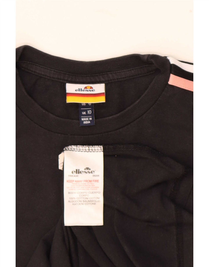 Ellesse Camiseta extragrande para mujer UK 10 Small Black Cotton