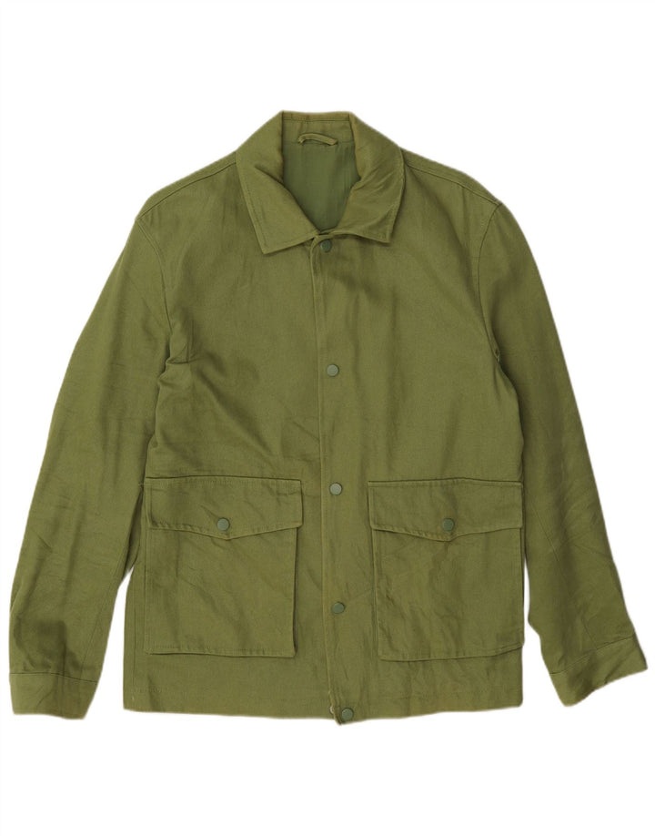Zara Mens Bomber Jacket UK 36 Small Verde Algodón