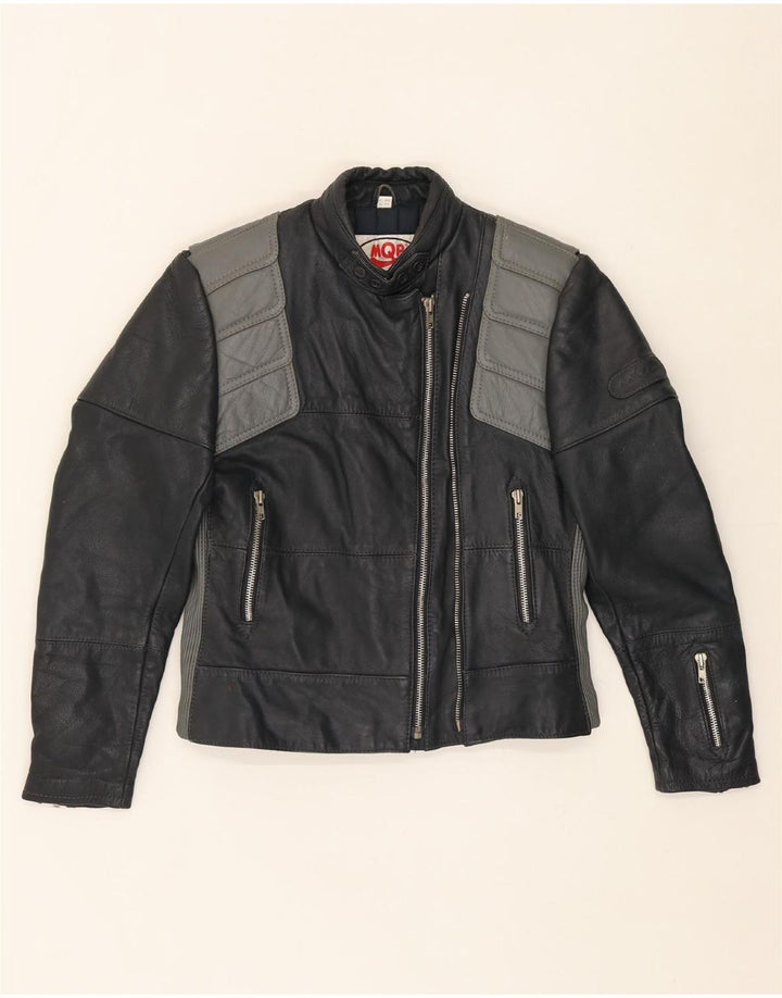 MQP Womens Motorcycle Leather Racer Jacket IT 44 Medium Black Leather Vintage MQP and Second-Hand MQP from Messina Hembry 