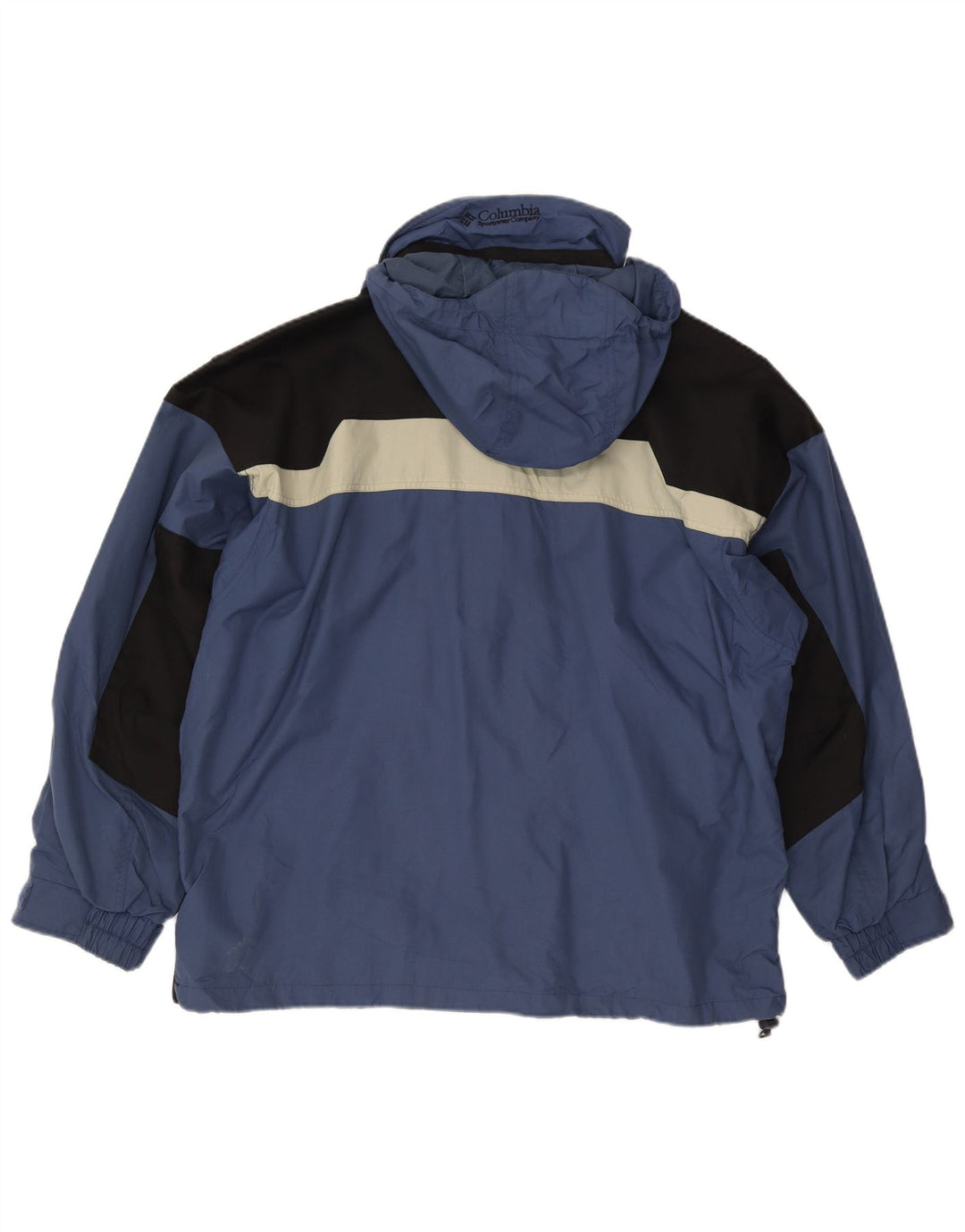 Champion Chaqueta cortavientos con capucha para hombre UK 40 Large Azul Colorblock Nylon