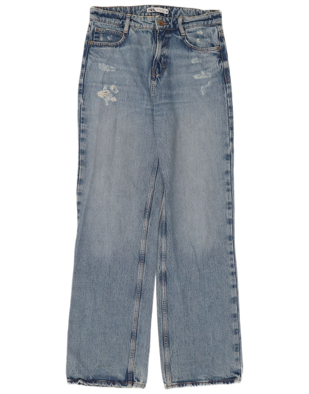 ZARA Vaqueros Bootcut Desgastados Mujer EU 36 XS W26 L32 Azul
