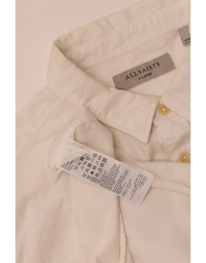ALL SAINTS Camisa Hombre XL Algodón Blanco