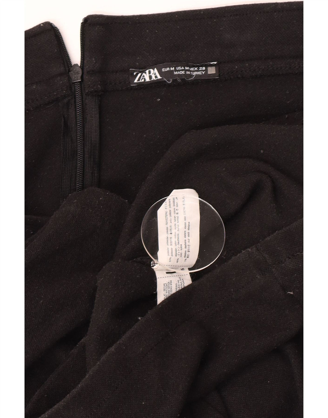 Zara Mujer Falda Maxi De Cintura Alta Mediana W30 Poliéster Negro