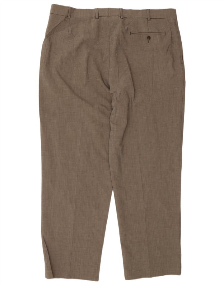 Marks & Spencer Pantalón de traje con pinzas a medida para hombre W38 L29 Poliacrílico gris