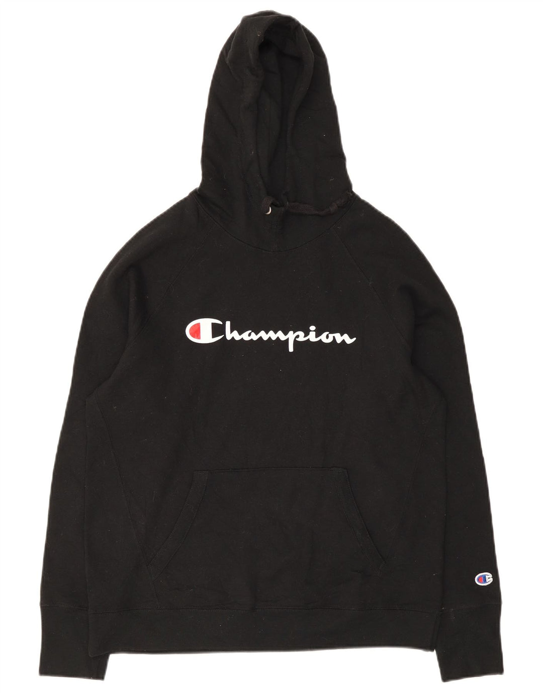 Champion Sudadera Con Capucha Gráfica Para Hombre Jersey Mediano Negro Poliéster