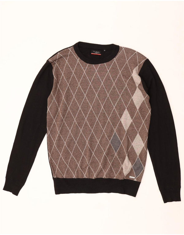 Pierre Cardin Jersey De Cuello Redondo Para Hombre Jersey Medium Negro Argyle/Diamante