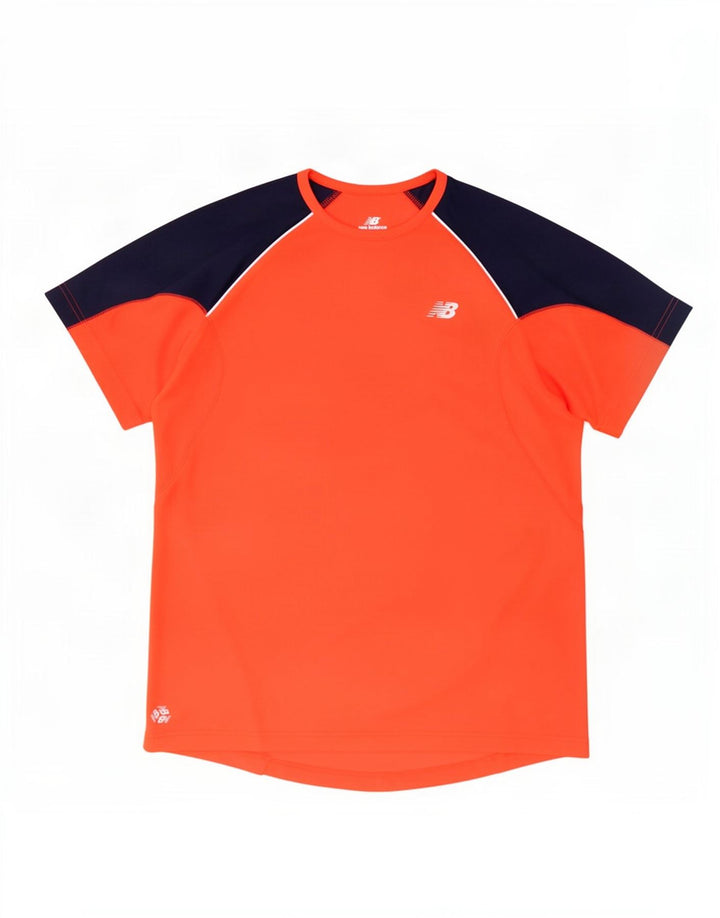 New Balance Hombre Camiseta Top XL Rojo Colorblock Poliéster