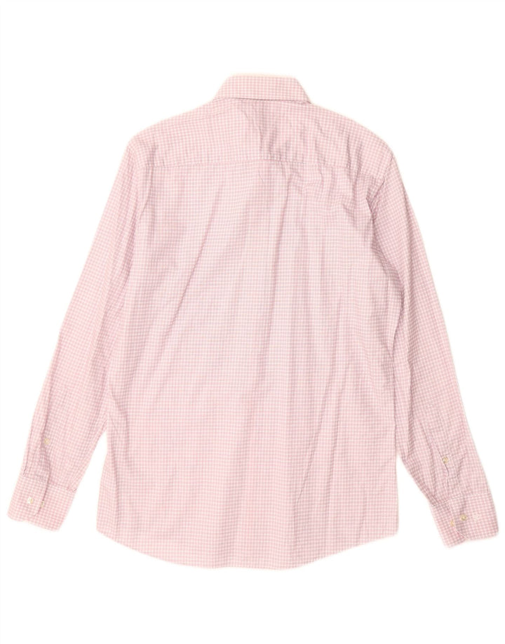 Roy Robson Camisa de corte regular para hombre Talla 39 15 1/2 Algodón a cuadros rosa mediano