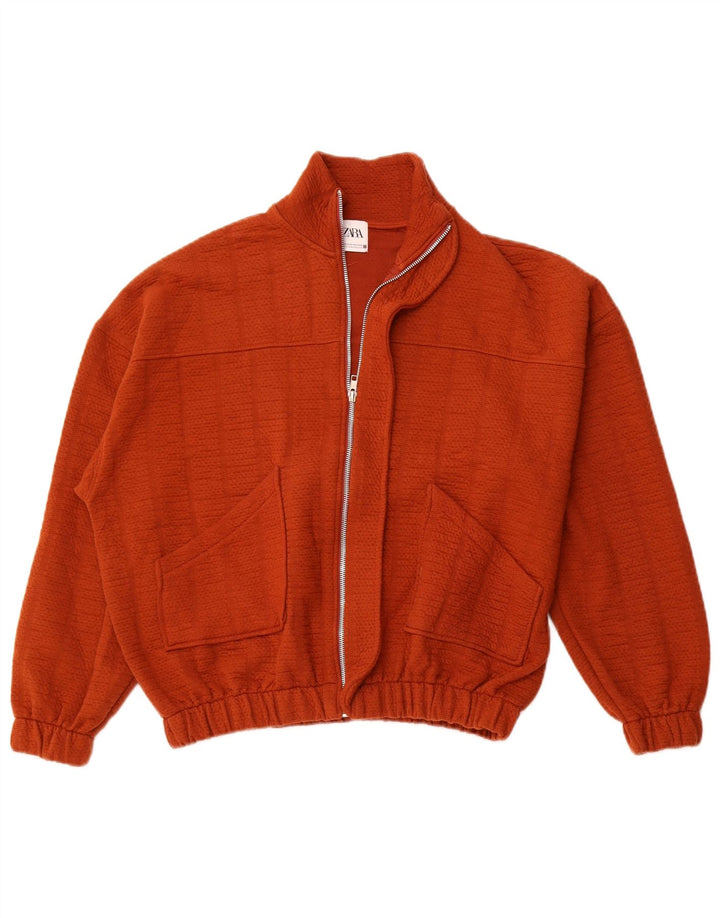 ZARA Chaqueta Bomber Extragrande Mujer UK 6 XS Poliéster Granate